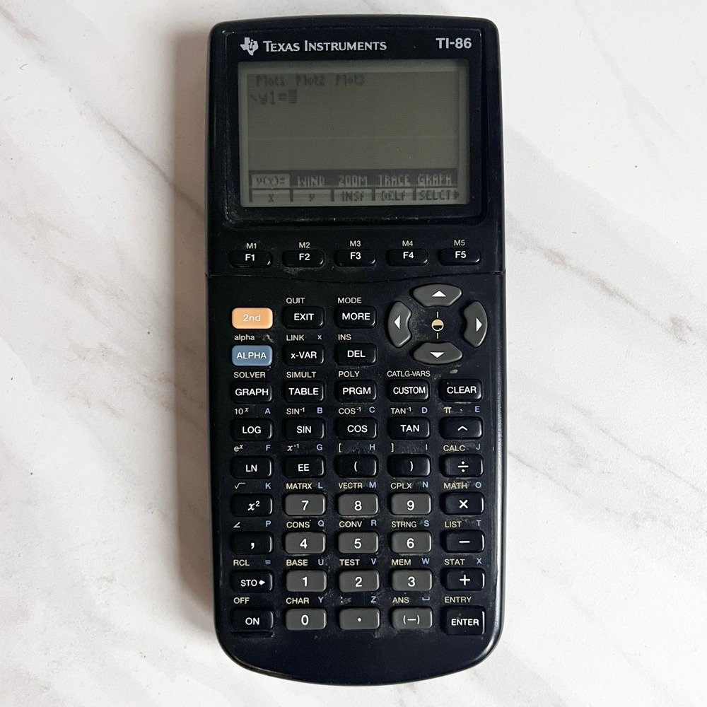 Texas Instruments TI-86 Graphing Calculator Tested Working w Cover *Note - Picture 2 of 7